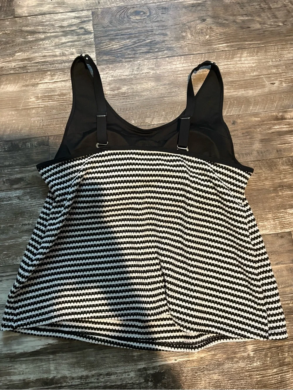 NWOT Modlily Swim Tankini Top Women’s Black and White Striped
